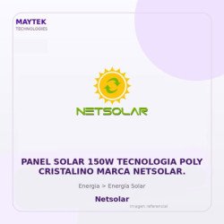 Netsolar Panel Solar 150W Tecnologia POLY Cristalino Marca Netsolar.