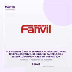 Fanvil ** Existencia Única ** Diadema Monoaural Para Telefonos Fanvil Sonido Hd Cancelacion Ruido Longitud Cable 1M Puerto Rj9