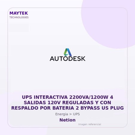 Gvs Security Ups Interactiva 2200Va/1200W 4 Salidas 120V Reguladas Y Con Respaldo Por Bateria 2 Bypass Us Plug