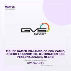 Gvs Security Mouse Gamer Inálambrico Con Cable, Diseño Ergonómico, Iluminación Rgb Personalizable, Negro