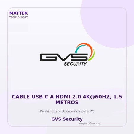 Gvs Security Cable USB C A HDMI 2.0 4K@60Hz, 1.5 Metros