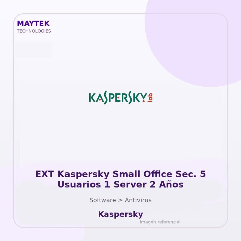 EXT Kaspersky Small Office Sec. 5 Usuarios 1 Server 1$A