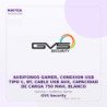 Gvs Security Audifonos Gamer, Conexion USB Tipo C, Bt, Cable USB Aux, Capacidad De Carga 750 Mah, Blanco