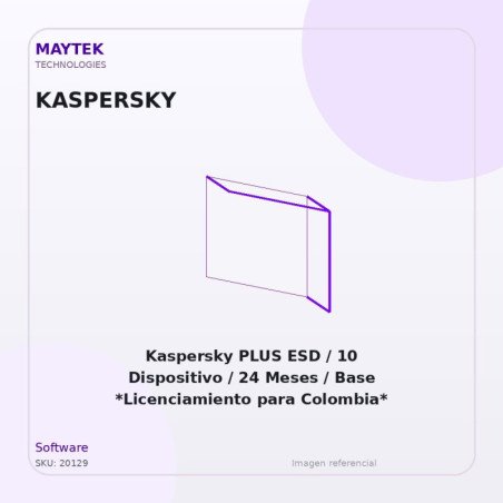 Kaspersky PLUS ESD / 10 Dispositivo / 24 Meses / Base *Licenciamiento para Colombia* (KL1042DDKDS)