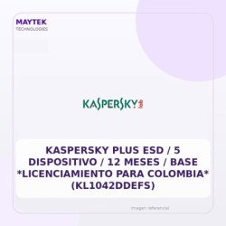 Kaspersky PLUS ESD / 5 Dispositivo / 12 Meses / Base *Licenciamiento para Colombia* (KL1042DDEFS)