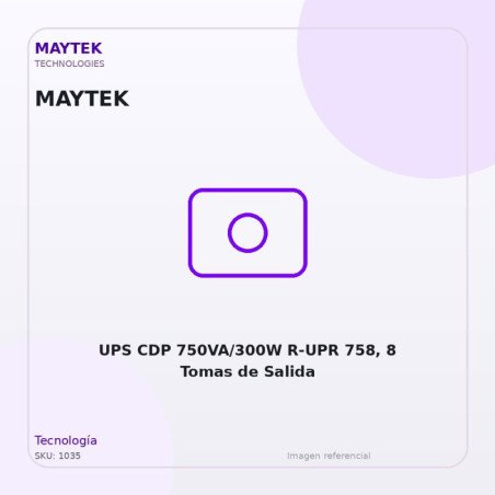 UPS CDP 750VA/300W R-UPR 758, 8 Tomas de Salida