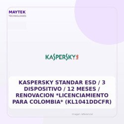 Kaspersky STANDAR ESD / 3 Dispositivo / 12 Meses / Renovacion *Licenciamiento para Colombia* (KL1041DDCFR)