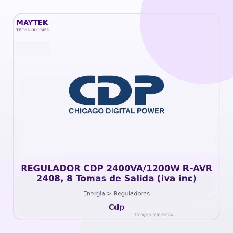 Regulador Cdp 2400va/1200w R-avr 2408, 8 Tomas De Salida