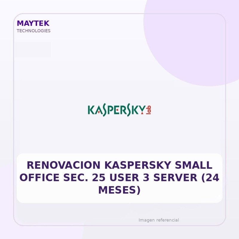 Renovacion Kaspersky Small Office SEC. 25 USER 3 Server (24 Meses)