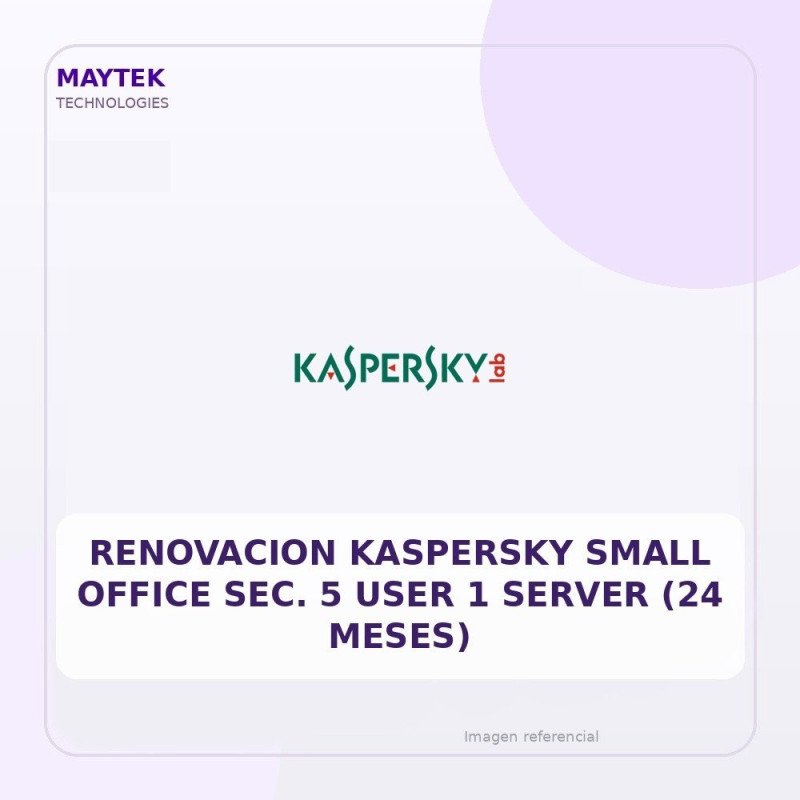 Renovacion Kaspersky Small Office SEC. 5 USER 1 Server (24 Meses)