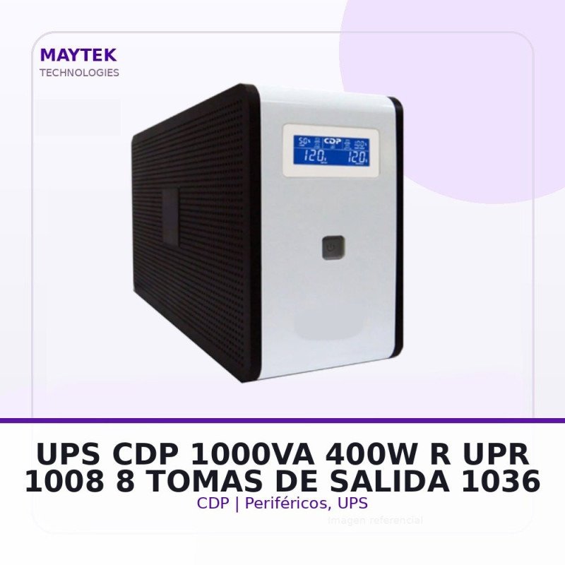 UPS Cdp 1000va/500w R-upr 1008, 8 Tomas De Salida
