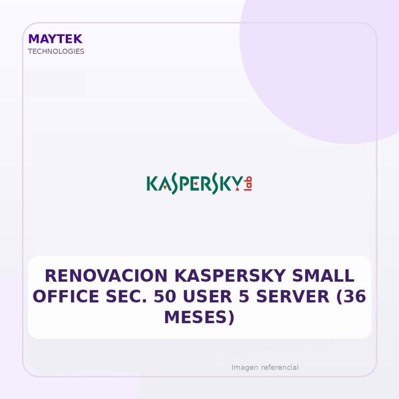Renovacion Kaspersky Small Office SEC. 50 USER 5 Server (36 Meses)