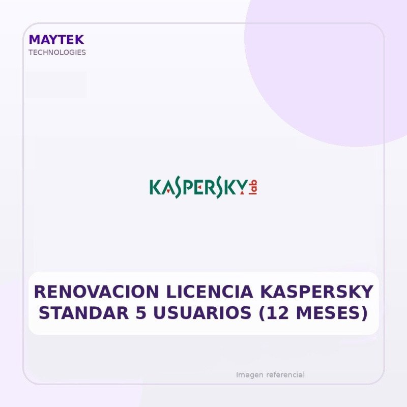 Renovacion Licencia Kaspersky Standar 5 Usuarios (12 Meses)