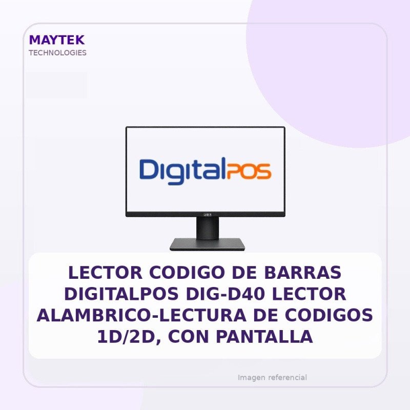 Digitalpos Lector Codigo De Barras Digitalpos Dig-d40 Lector Alambrico-lectura De Codigos 1d/2d, Con Pantalla