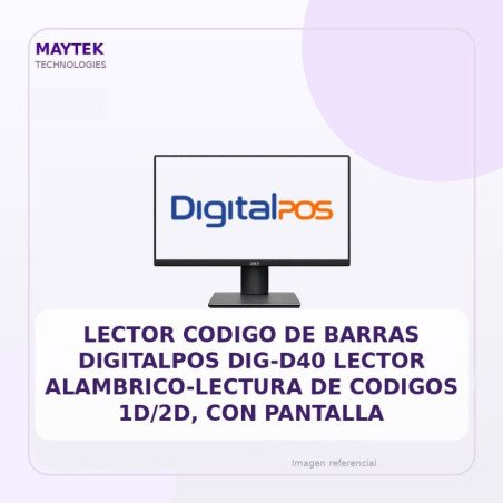 Digitalpos Lector Codigo De Barras Digitalpos Dig-d40 Lector Alambrico-lectura De Codigos 1d/2d, Con Pantalla