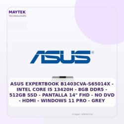 ASUS Expertbook B1403CVA-S65014X | Intel CORE I5 13420H | 8GB DDR5 | 512GB SSD | Pantalla 14" FHD | NO DVD | HDMI | Windows 11