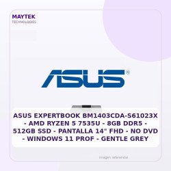 ASUS Expertbook BM1403CDA-S61023X | AMD Ryzen 5 7535U | 8GB DDR5 | 512GB SSD | Pantalla 14" FHD | Windows 11 PROF | Gentle GREY