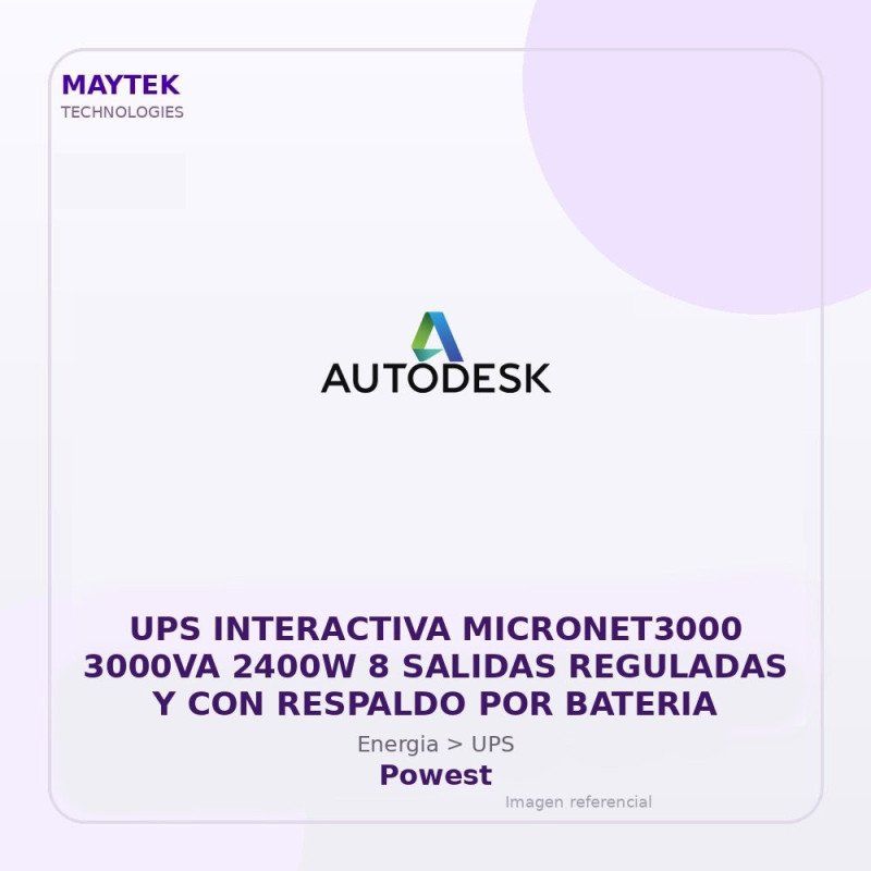 Powest UPS Interactiva MICRONET3000 3000VA 2400W 8 Salidas Reguladas y con Respaldo por Bateria