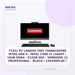 PC Lenovo TINY Thinkcentre M70Q GEN 4 | Intel CORE I5 13400T | 16GB DDR4 | 512GB SSD | Windows 11 Profesional | Black (