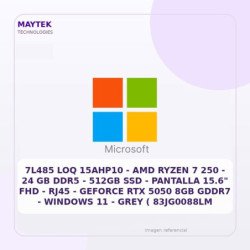 Microsoft LOQ 15AHP10 | AMD Ryzen 7 250 | 24 GB DDR5 | 512GB SSD | Pantalla 15.6" FHD | RJ45 | Geforce RTX 5050 8GB GDDR7 |