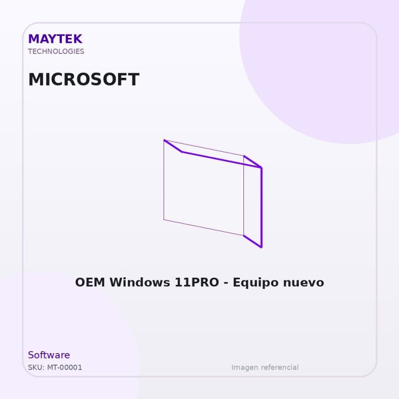 Microsoft OEM Windows 11PRO | Equipo nuevo