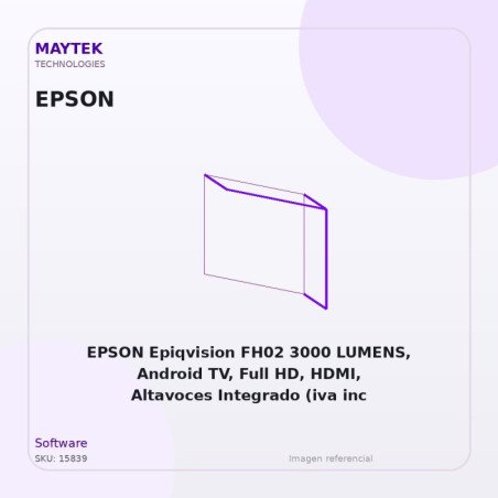 EPSON Epiqvision FH02 3000 LUMENS, Android TV, Full HD, HDMI, Altavoces Integrado