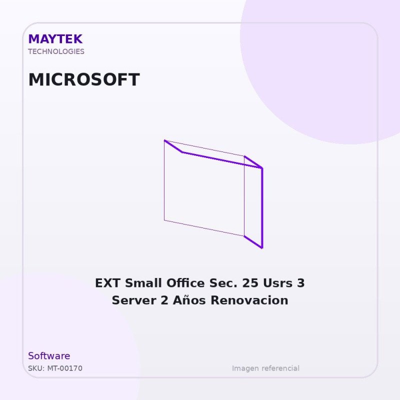 Microsoft EXT Small Office Sec. 25 Usrs 3 Server 2 Años Renovacion
