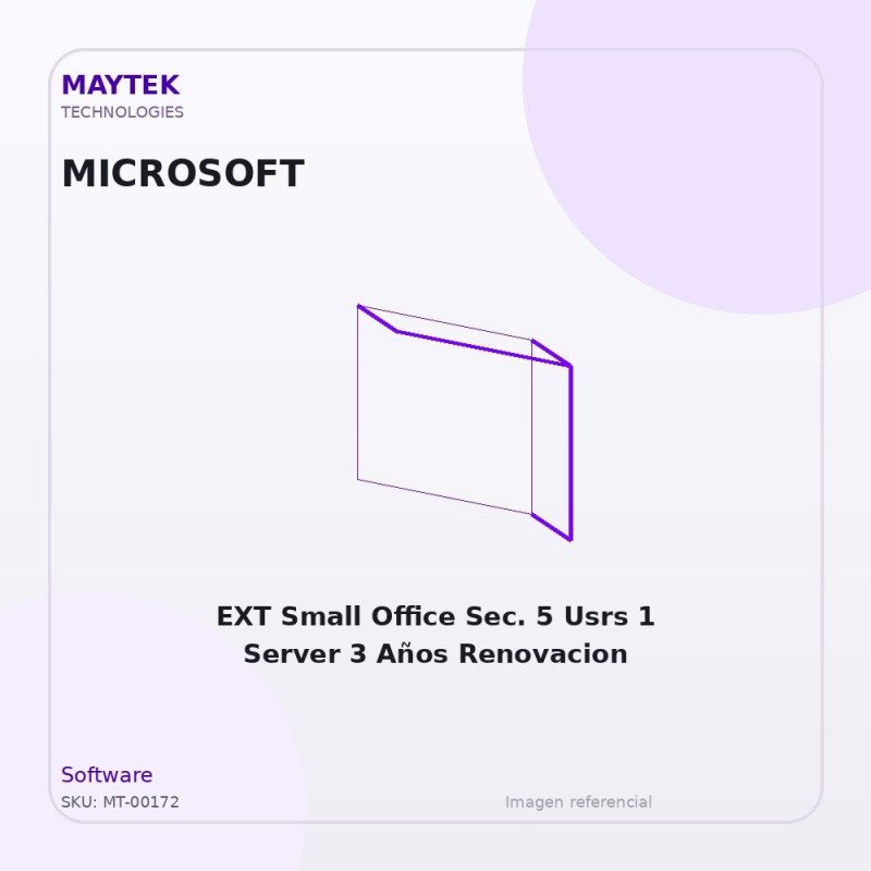 Microsoft EXT Small Office Sec. 5 Usrs 1 Server 3 Años Renovacion