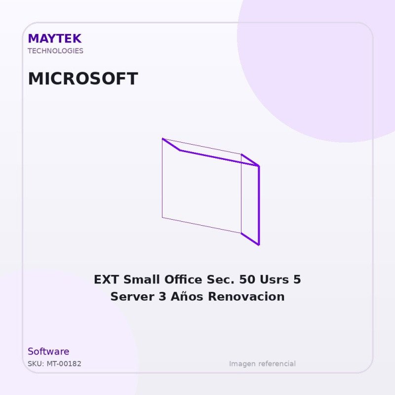 Microsoft EXT Small Office Sec. 50 Usrs 5 Server 3 Años Renovacion