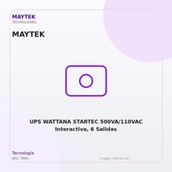 UPS WATTANA STARTEC 500VA/110VAC Interactiva, 6 Salidas