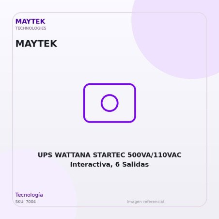 UPS WATTANA STARTEC 500VA/110VAC Interactiva, 6 Salidas