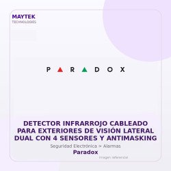 Paradox Detector Infrarrojo Cableado para Exteriores de Visión Lateral DUAL con 4 Sensores y Antimasking