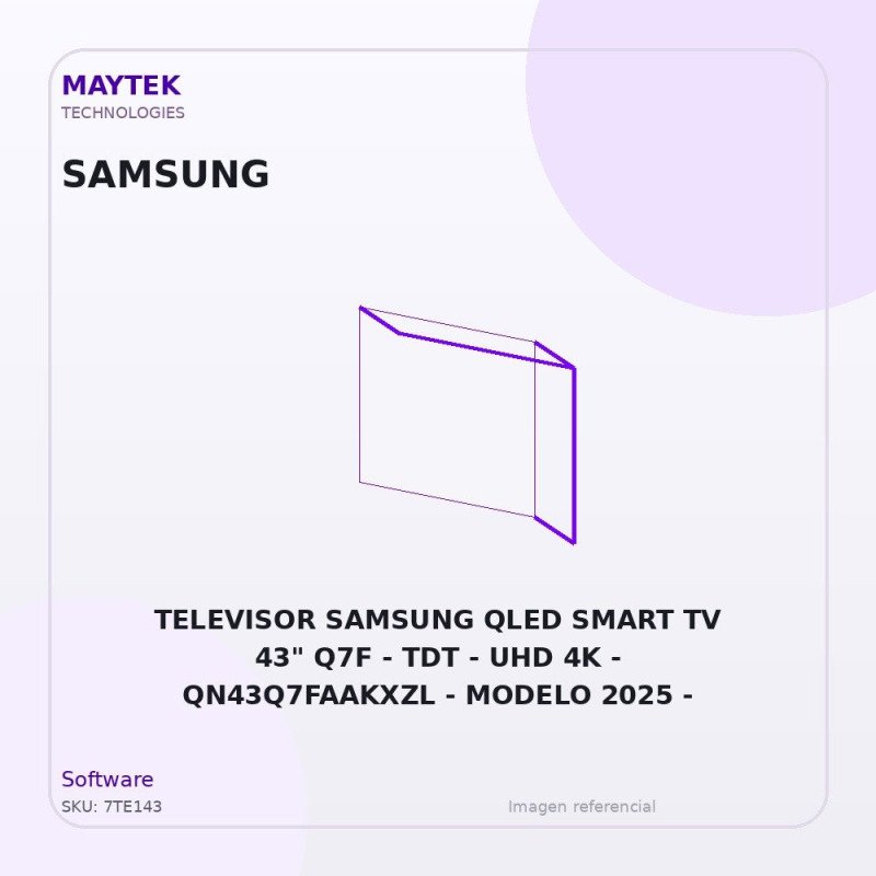 Televisor Samsung QLED Smart TV 43" Q7F | TDT | UHD 4K | QN43Q7FAAKXZL | Modelo 2025 | Vision AI | Control con Comando de VOZ