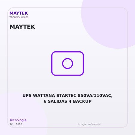 UPS Wattana Startec 850VA/110VAC, 6 Salidas 4 Backup