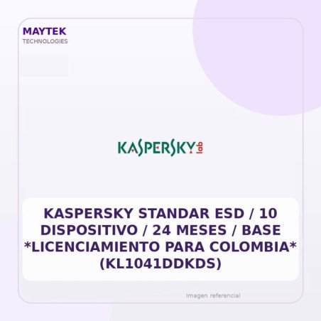 Kaspersky Standar ESD / 10 Dispositivo / 24 Meses / Base *licenciamiento Para Colombia* (kl1041ddkds)