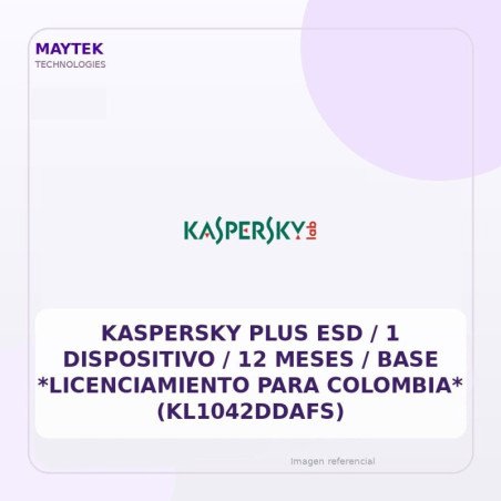 Kaspersky Plus ESD / 1 Dispositivo / 12 Meses / Base *licenciamiento Para Colombia* (kl1042ddafs)