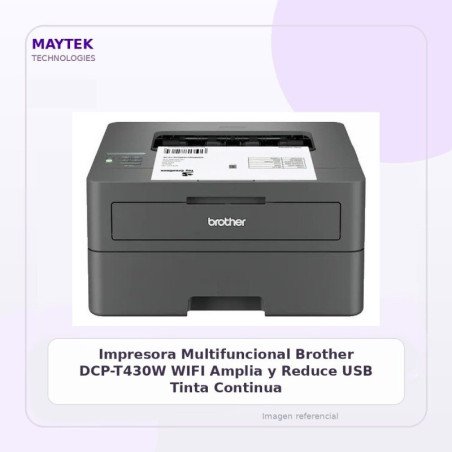 Impresora Multifuncional Brother DCP-T430W | WIFI | Amplia y Reduce | USB | Tinta Continua