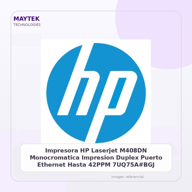 Impresora HP Laserjet M408DN | Monocromatica | Impresion Duplex | Puerto Ethernet | Hasta 42PPM | 7UQ75A#BGJ