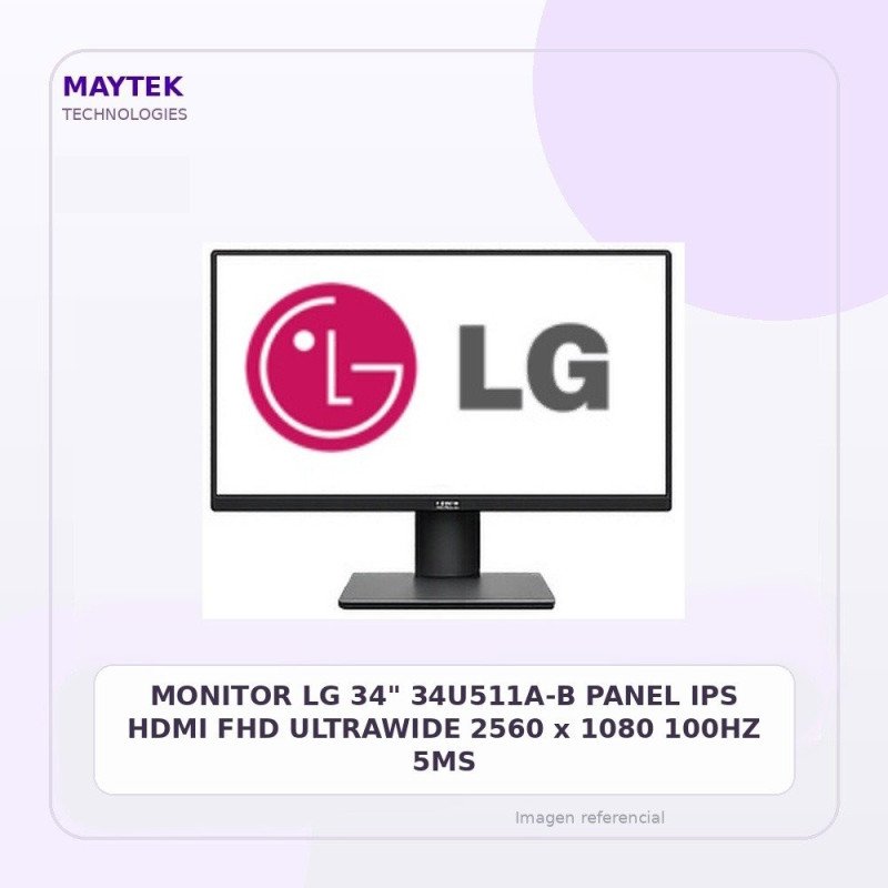 MONITOR LG 34" 34U511A-B | PANEL IPS | HDMI | FHD | ULTRAWIDE | 2560 x 1080 | 100HZ | 5MS