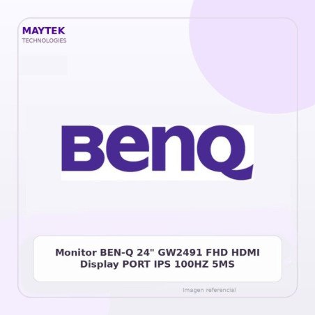 Monitor BEN-Q 24" GW2491 | FHD | HDMI | Display PORT | IPS | 100HZ | 5MS