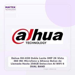 Dahua DH-H3D | Doble Lente 3MP 2K | Vista 360 | INC Microfono y Altavoz | Boton de Llamada | Hasta 256GB | Deteccion AI | WIFI 6