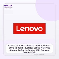 Lenovo TAB ONE TB305FU | PANT 8,7" | OCTA CORE (2.0GHZ / 1,8GHZ) | 128GB | MEM 4GB | Android 14 | Doble Camara | WIFI | Seafoam