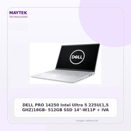 DELL PRO 14250 Intel Ultra 5 225U(1,5 GHZ)16GB- 512GB SSD 14"-W11P + IVA