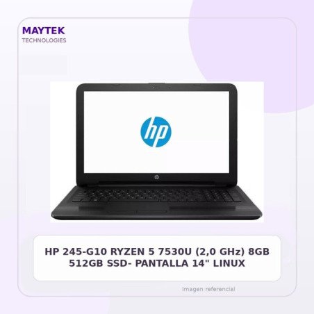 245-G10 RYZEN 5 7530U (2,0 GHz) | 8GB | 512GB SSD- PANTALLA 14" | LINUX