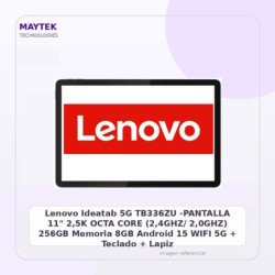 Lenovo Ideatab 5G TB336ZU -PANTALLA 11" 2,5K | OCTA CORE (2,4GHZ/ 2,0GHZ) | 256GB | Memoria 8GB | Android 15 | WIFI | 5G +