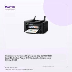 Digitalpos Impresora Termica Digitalpos Dig-e200i Usb/lan/bt Ancho Papel 80mm/ancho Impresion 72MM