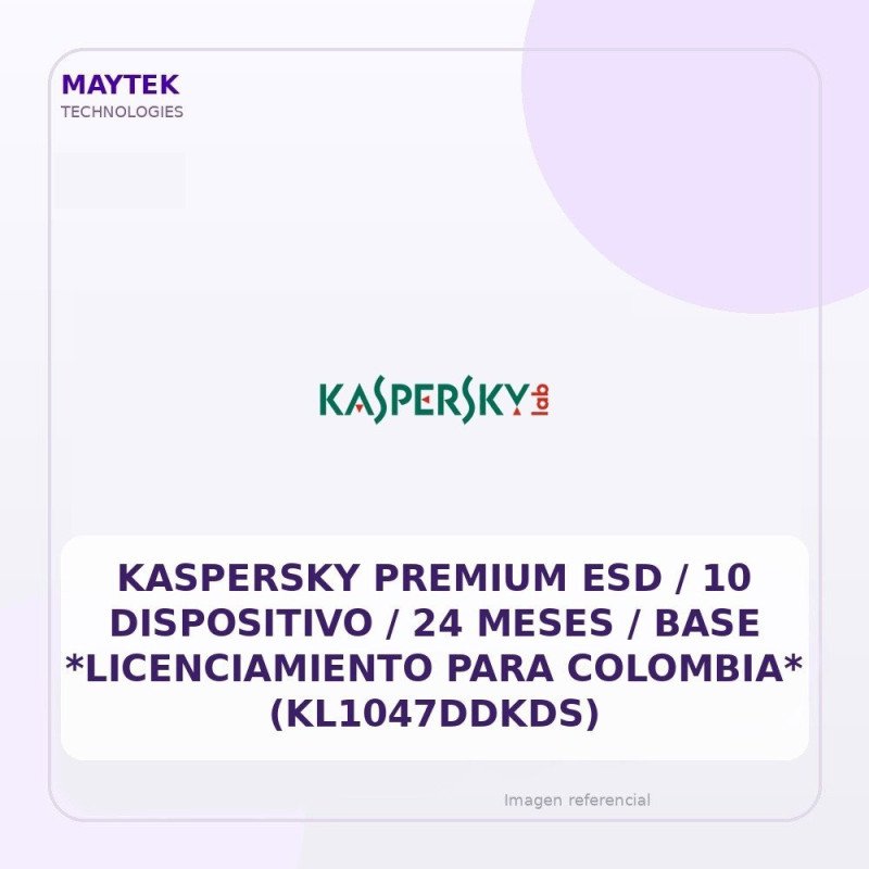 Kaspersky Premium ESD / 10 Dispositivo / 24 Meses / Base *licenciamiento Para Colombia* (kl1047ddkds)