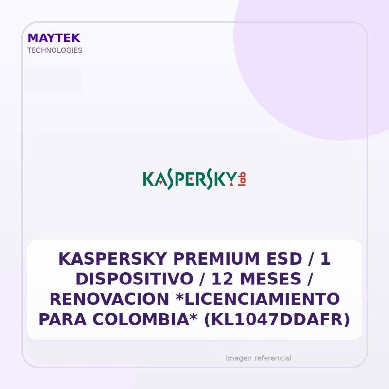 Kaspersky Premium ESD / 1 Dispositivo / 12 Meses / Renovacion *licenciamiento Para Colombia* (kl1047ddafr)