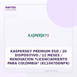 Kaspersky Premium ESD / 20 Dispositivo / 12 Meses / Renovacion *licenciamiento Para Colombia* (kl1047ddnfr)