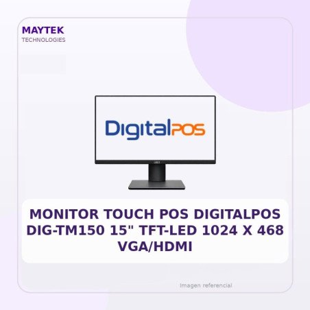 Digitalpos Monitor Touch POS Digitalpos Dig-tm150 15" Tft-led 1024 X 468 Vga/hdmi